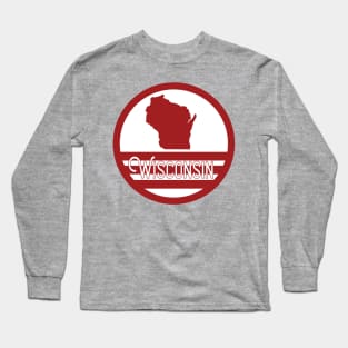 Wisconsin Outline Design Long Sleeve T-Shirt